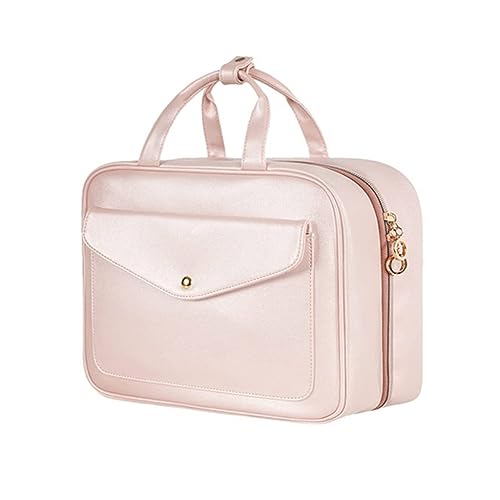 Bottone Make-up-Tasche für Damen, mit Haken zum Aufhängen, Reise-Kosmetiktasche, Toilettenartikel-Organizer, wasserdichte Aufbewahrung, Neceser Badezimmer-Waschtasche, rose