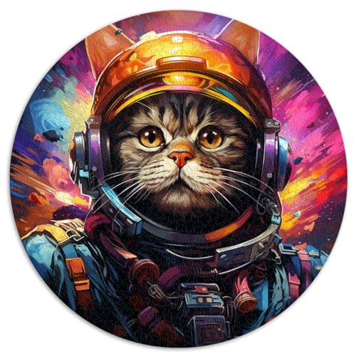 Puzzlespiel Astronaut Space Cat für Erwachsene, 1000-teiliges Puzzle, 67,5 x 67,5 cm, Denksport-Puzzle, Spaß bei Aktivitäten zu Hause, Geburtstagsgeschenk, Reisegeschenke,