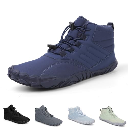 Barfuß-Wanderstiefel for den Winter, minimalistische Barfußschuhe for Herren und Damen, Trailrunning-Sneaker mit Zero-Drop-Sohle, breite Zehenpartie, gefütterte Barfußschuhe, Winterstiefel, minimalist