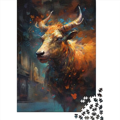 Cow Cherished Jigsaws Puzzles 500 Teile Puzzles für Erwachsene und Teenager Holzpuzzles für Erwachsene und Teenager Genießen Sie Spiele für Erwachsene (20,47 x 14,96 Zoll)