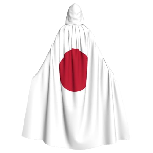 YQxwJL Halloween-Umhang mit japanischer Flagge, Herren, mit Kapuze, Renaissance-Umhang für Erwachsene, Cosplay, Hexenumhang