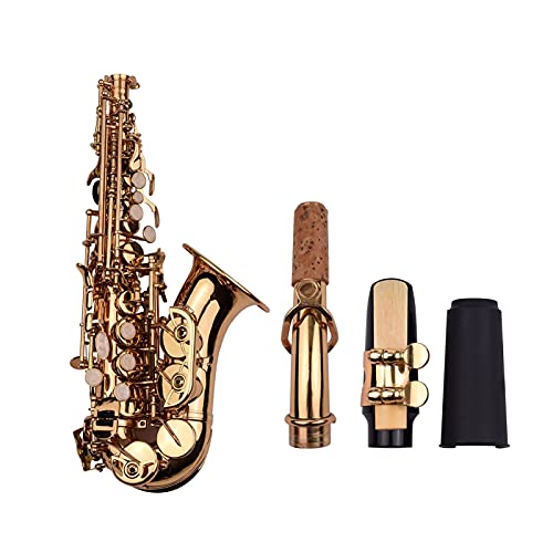 Mini Bb Sopran Saxophon Sax Mit Tragetasche Pinsel Reeds Strap Messing Material Gold Laquer Oberflächeninstrument