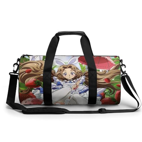 Cartoon-Mädchen Sport Duffel Bag Sporttasche Reisetasche Handgepäck Tasche Schwimmtasche Weekender Bag 45x23x23cm