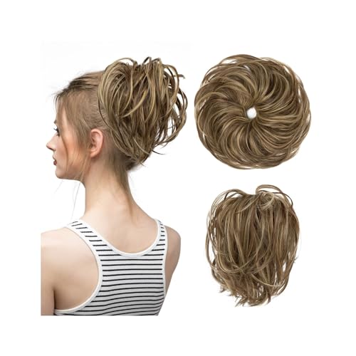 Haarteile Haarknoten Synthetisches, gefälschtes, unordentliches Dutthaar, lockiges Band, Haarteil, Haargummi, Scrunchie, Wickelstück, elastisches Haar, Chignon, Cheveux, Schwanz, Hochsteckfrisur for D