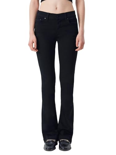 LTB Jeans Damen Jeans Fallon - Jeans Damen Wideleg aus Baumwollmischung Wideleg Denim Dunkel mit Reißverschluss Mittlere Taille - Schwarz