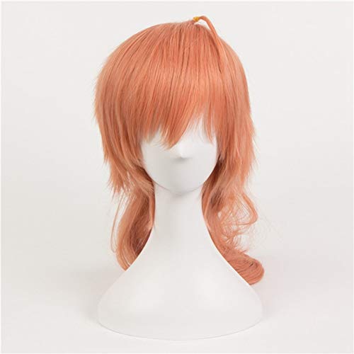 LINLINCD Cosplay wig FGO Schicksal/Großorden Romani Archaman Dr. Roman Doktor Cosplay Perücke Orange Pferdeschwänze Synthetische Halloween Karneval Kostüm Perücken