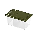 Aquarium PET-Haushaltsfischtank Schildkrötentank Außenfänger Spezialbehälter Haushaltsfütterungsbox mit Schiebedeckel Aquarium-Kit(Green,17x11.5x10.5cm)