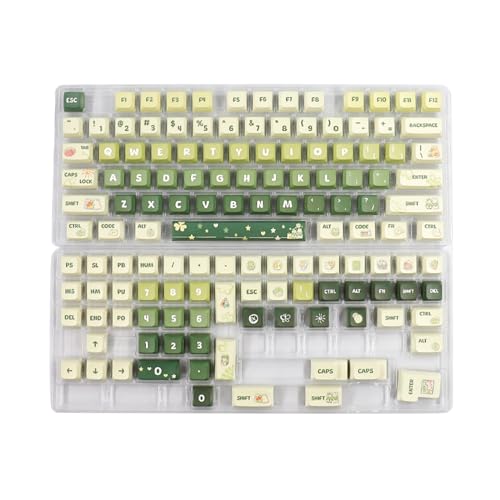 PBT-Tastenkappen, 133 Tasten, hellgrün, Sublimation, XDA-Tastenkappe, ForMX-Schalter, personalisierte braune mechanische Tastatur-Tastenkappen, Tastenkappen-Kollektion