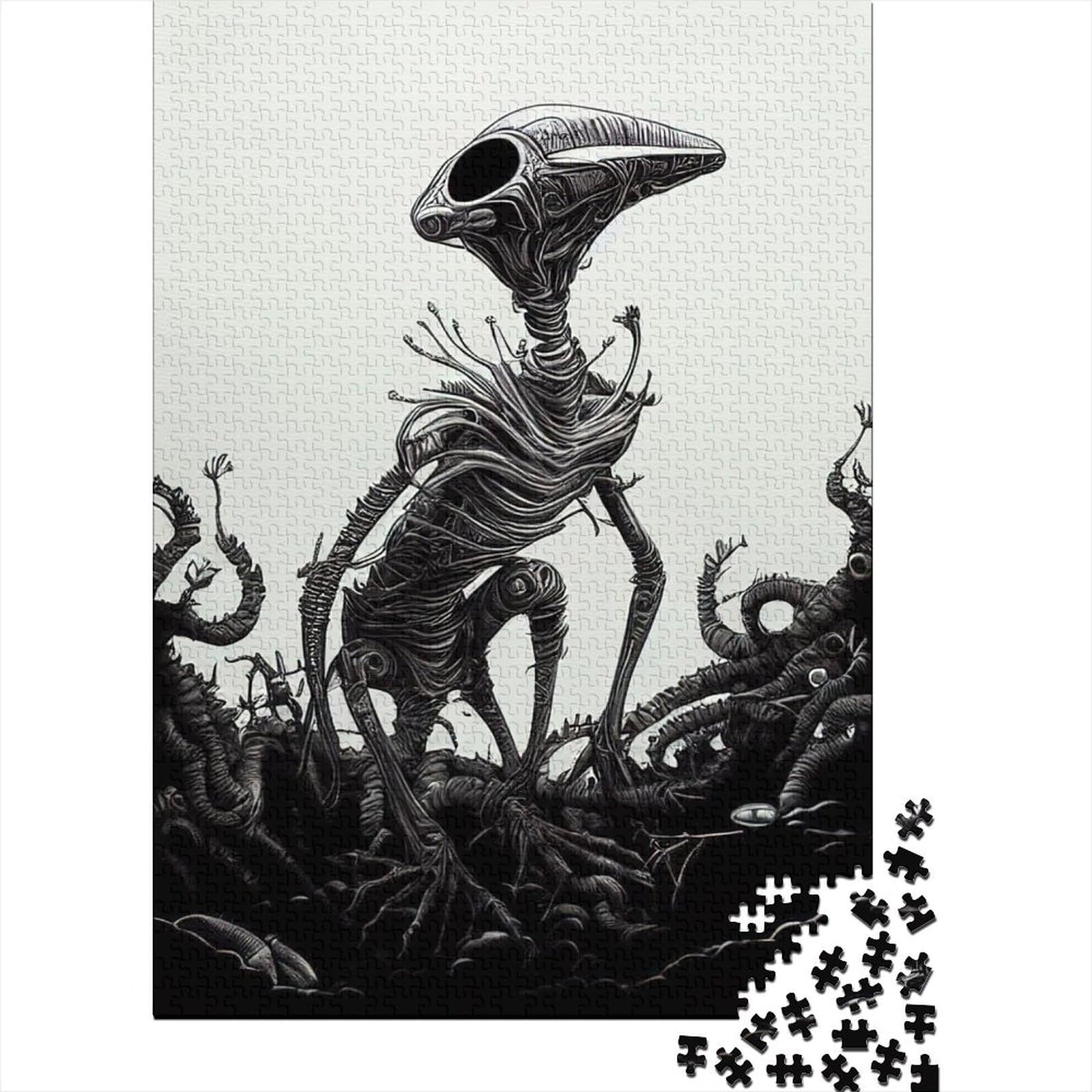 1000-teiliges Puzzle für Erwachsene, Scavenger Alien, Holzpuzzle für Erwachsene und Jugendliche zum Stressabbau, schwierige Herausforderung, 75 x 50 cm