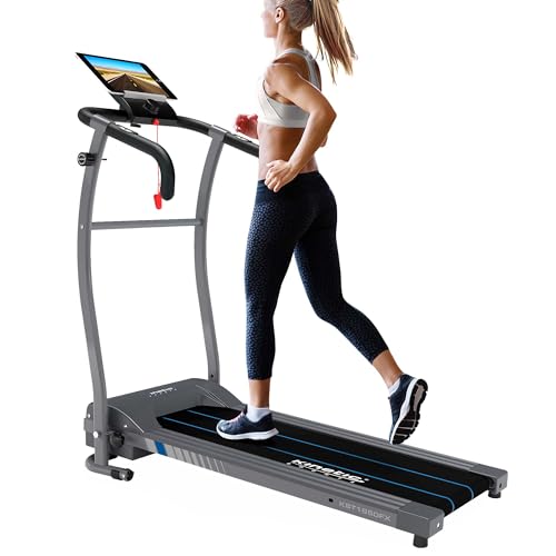 KINETIC SPORTS Laufband klappbar KST1650FX mit 600 Watt kraftvoller Elektromotor, Trainingscomputer mit 6 Programmen, GEH- und Lauftraining, stufenlos einstellbar bis 10 km/h, kompakt verstaubar