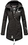 MARIKOO Damen Winter Jacke Winterjacke Mantel Outdoor wasserabweisend Softshell B614 [B614-Zimt-Schwarz-wL-Gr.L]