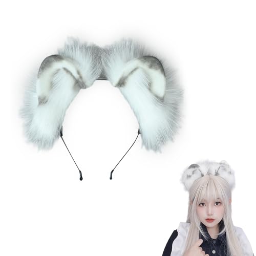 LYBZLJ Anime Maid Hairhoop Plüsch Katzenohren biegbares Stirnband Cosplay Kostüm Halloween Party Kopfschmuck Frauen Show Kopfbedeckung Künstliches Stirnband