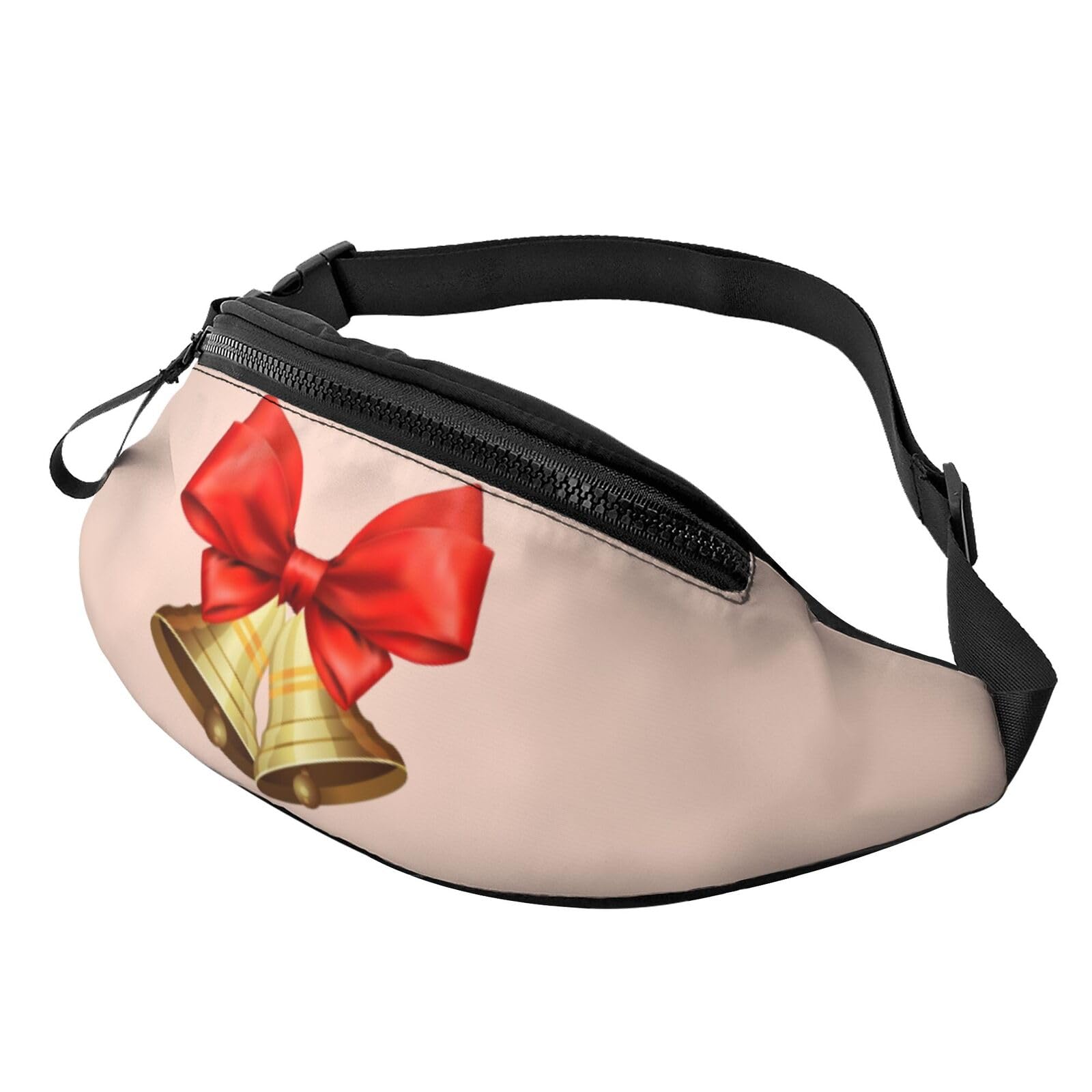 HSJFS 3D-Wand-Gürteltasche, Unterwasserwelt, Fisch-Druck, verstellbare Hüfttasche, lässige Brusttasche, Weihnachtsglocken, Einheitsgröße