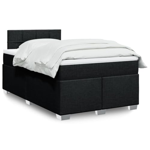 Betten & Zubehör, Betten & Bettrahmen Boxspringbett mit Matratze Schwarz 120x190 cm Stoff