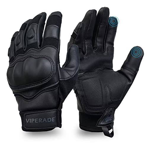 Viperade Herren Taktische Handschuhe Militärgummi, Harter Knöchel, Outdoor-Handschuh, strapazierfähiger Handschuh, Airsoft Handschuh, ideal für Radfahren, Wandern, Camping, Powersport, schwarz, Large