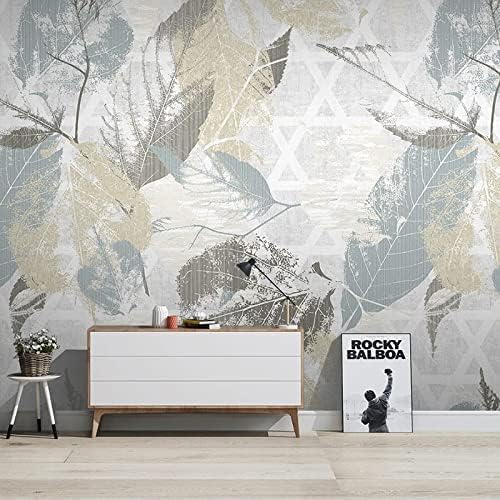 XLMING Vintage Botanical Bed Geometry Küche Esszimmer Arbeitszimmer Wohnzimmer TV Hintergrund Wand 3D Tapete-150cm×105cm