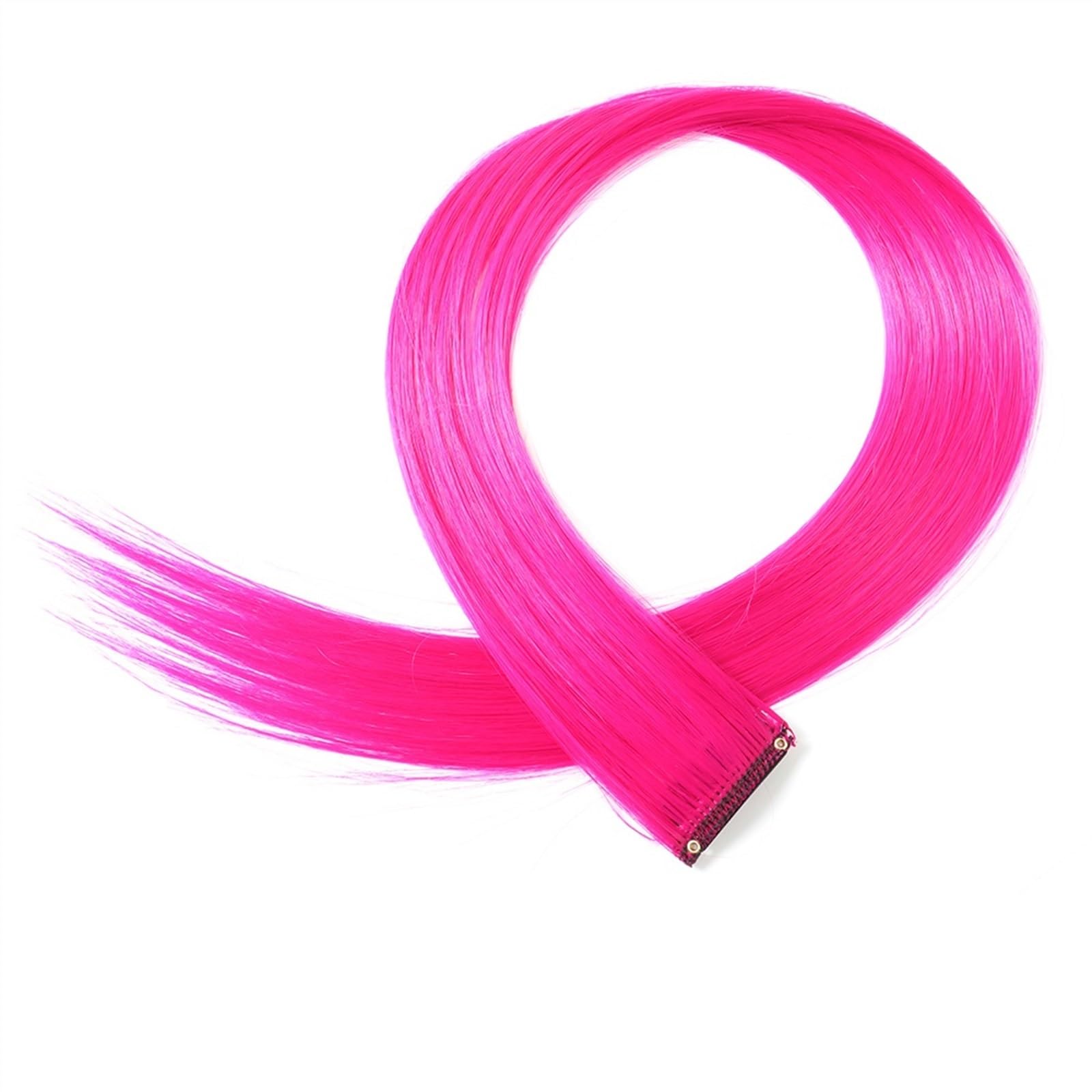 Clip-in-Haarverlängerungen Farbige Clip-in-Haarverlängerungen, 55,9 cm, Regenbogenfarben, lange, glatte Haarteile, Clip-in-Synthetik, Halloween, Cosplay, Mode, Party, Geschenk for Frauen und Mädchen C