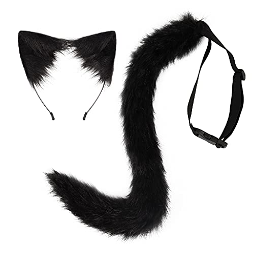 WELLDOER Halloween Weihnachten Schwanz Cosplay Requisiten Ohr Haarband Mädchen Frauen Cosplay Party Kostüm