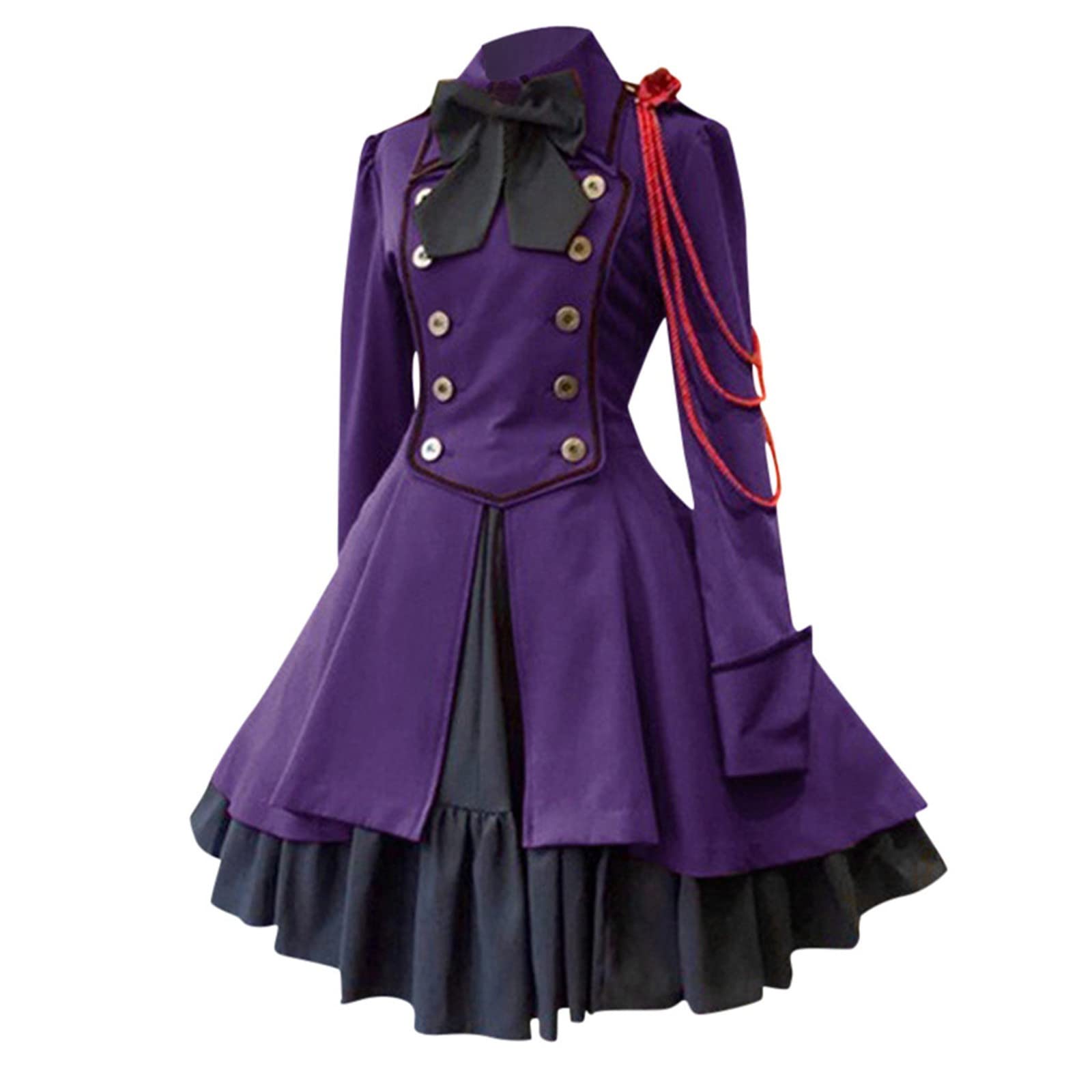 Renaissance Kleid Damen Mittelalter Viktorianischen Königin Kleider Renaissance Mittelalter Cosplay Uniform Halloween Kostüm für frauen Renaissance Gotisch Maxikleid Karneval Halloween Party Pr