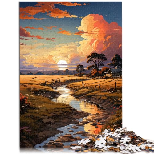 Spielgeschenk Puzzle schöner Sonnenuntergang, 1000-teiliges Puzzle für Erwachsene, vollständig ineinander greifenden und zufällig geformten Teilen, 1000 Stück (50 x 75 cm)