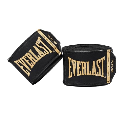 Everlast Elite Boxing Hand Wraps 180" Black/Gold