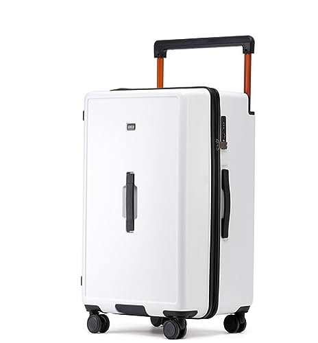 RUVOO Koffer Trolley Reisekoffer 26-Zoll-Gepäck, Verdickter Reißverschluss, Handgepäck, Breiter Trolley, Verschleißfester Koffer Koffer Gepäck Rollkoffer (Color : Bianco, Size : 26inch)