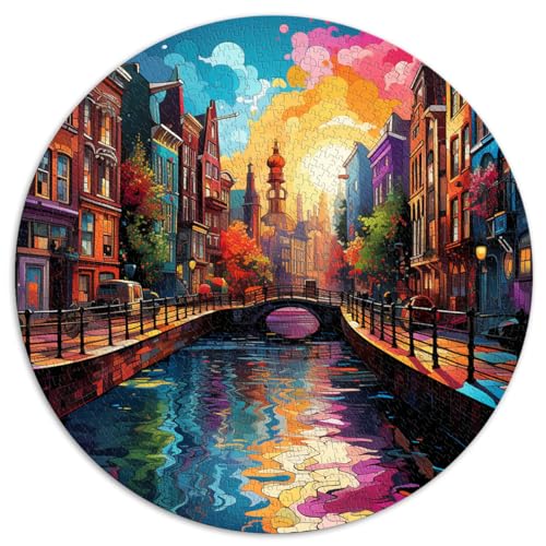 Puzzle Amsterdam Canal District, 1000 Teile, für Erwachsene und Kinder, 67,4 x 67,4 cm, Puzzle, Lernspiele, Heimdekorationspuzzle