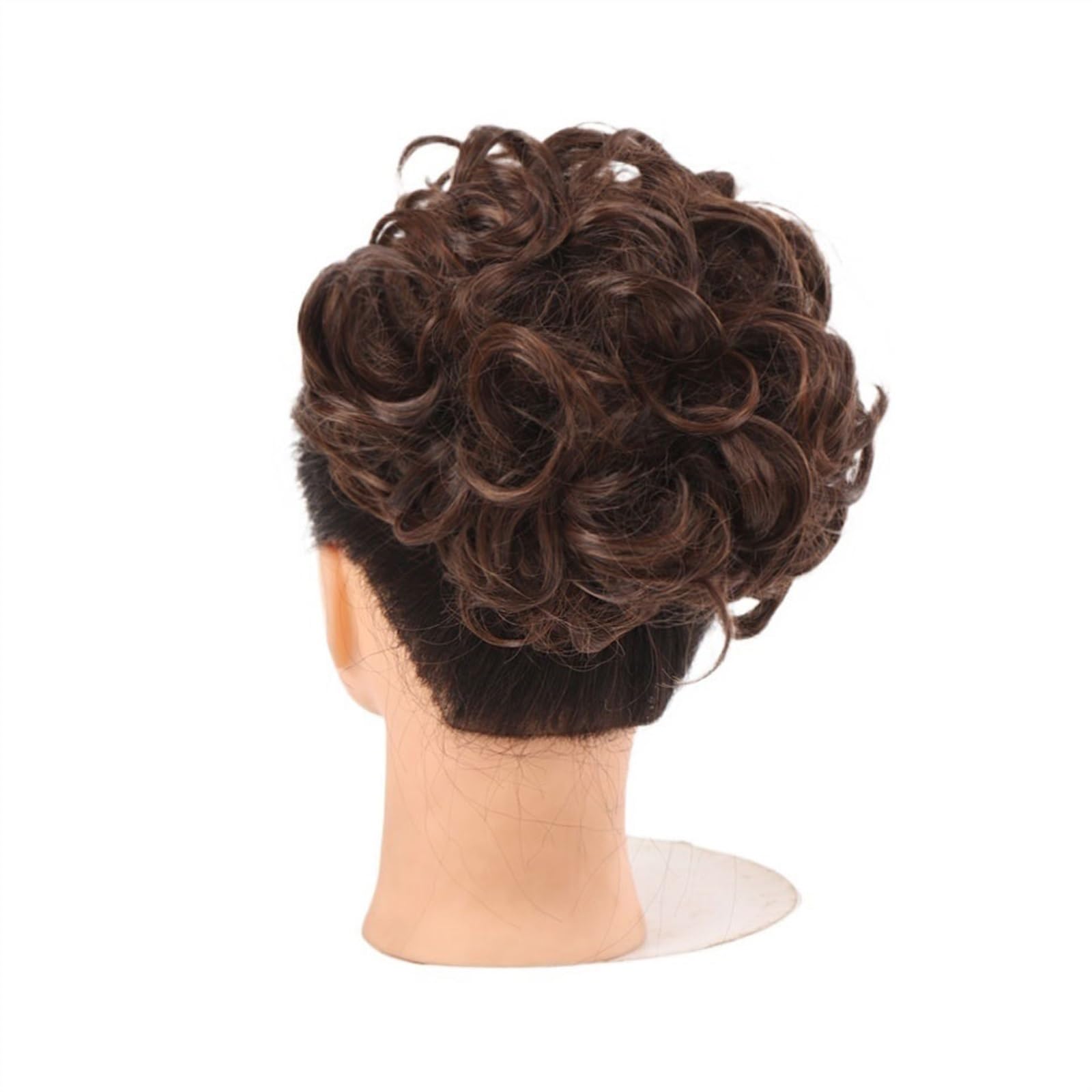 Haarteile Haarknoten Lockiger Chignon, unordentlicher Dutt, Hochsteckfrisur, Clip-in-Haarteil, Haarverlängerungen, Haarnadeln, elastisches Band, synthetischer Haarknoten, Schwarzblond Brötchen Haare(Q