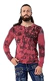 Cipo & Baxx Herren Langarmshit Sweatshirt Sweater Longsleeve Print Batik CL524 Burgundy L