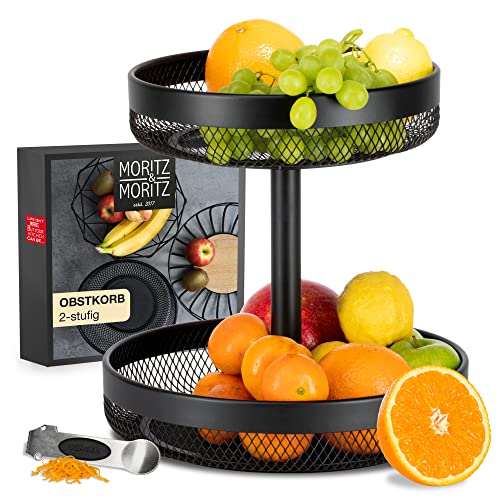 Moritz & Moritz Obst Etagere Schwarz Metall - Obstkorb Etagere Schwarz – Obstschale Etagere Schwarz