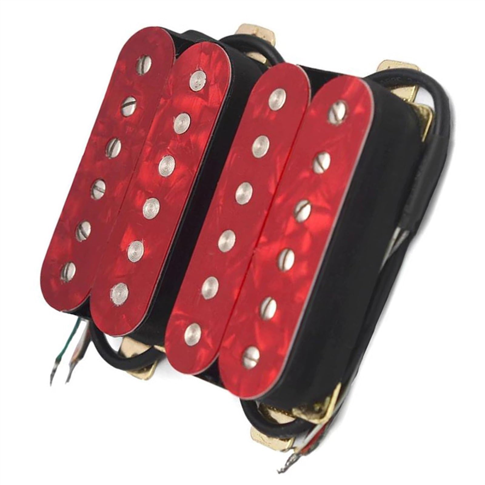 Roter 6-saitiger Humbucker-Tonabnehmer für E-Gitarre, verstellbare Schraube, Gitarrenspule, geteilter Tonabnehmer Single-Coil-Tonabnehmer