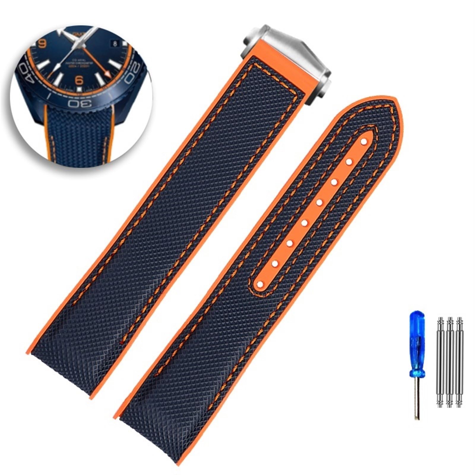 IOTUP Nylon-Uhrenarmband für Omega Seepferdchen 215.32 Ocean Universe Super 600 America Cup, limitierte Auflage, Segeltuch, wasserdicht, 22 mm, 20 mm, 22 mm, Achat