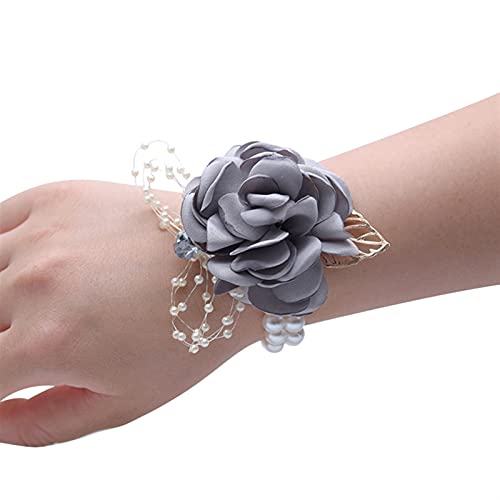 Ein Blumenarmband, ein Handgelenk mit Blumen Mädchen Brautjungfer Handgelenk Blumen Hochzeit Prom Party Corsage Armband Stoff Hand Blumen Hochzeit Supply Zubehör (Color : 3), One Size