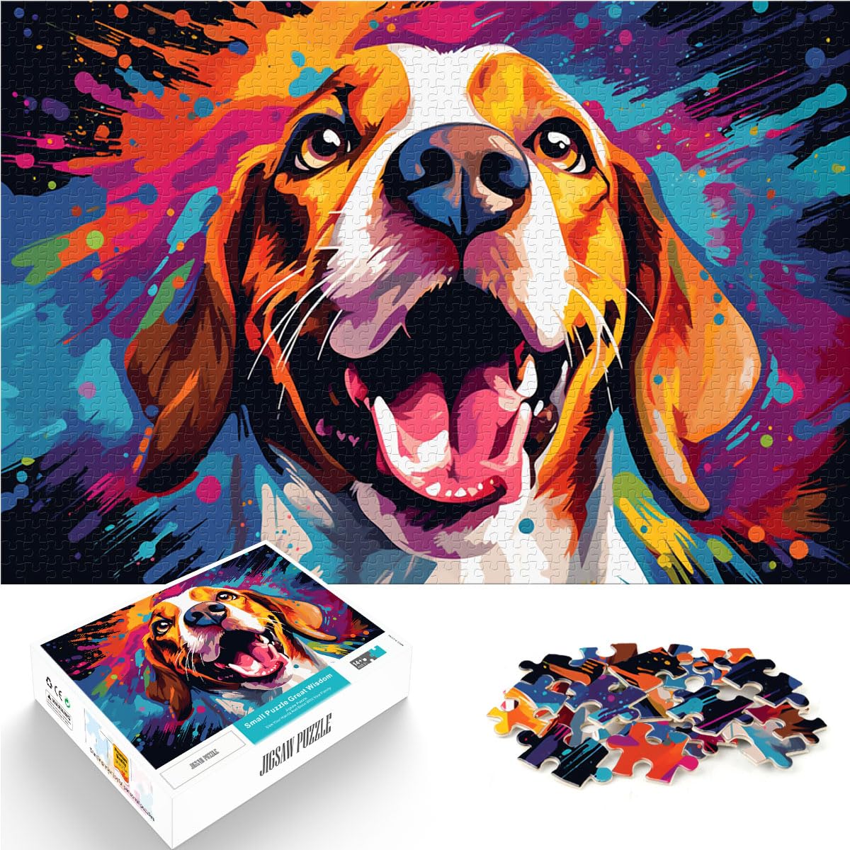 Puzzle für Beagle 1000 Puzzles für Erwachsene 1000 Teile Holzpuzzle Familienspiel Stressabbau Schwieriges Herausforderungspuzzle 1000 Teile (50 x 75 cm)