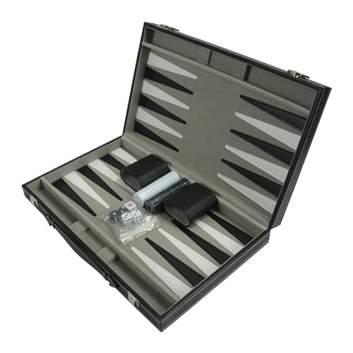 2-Spieler Backgammon Set Backgammon Brettspiel Set Klappbrettspiel Ledertasche Bedienen