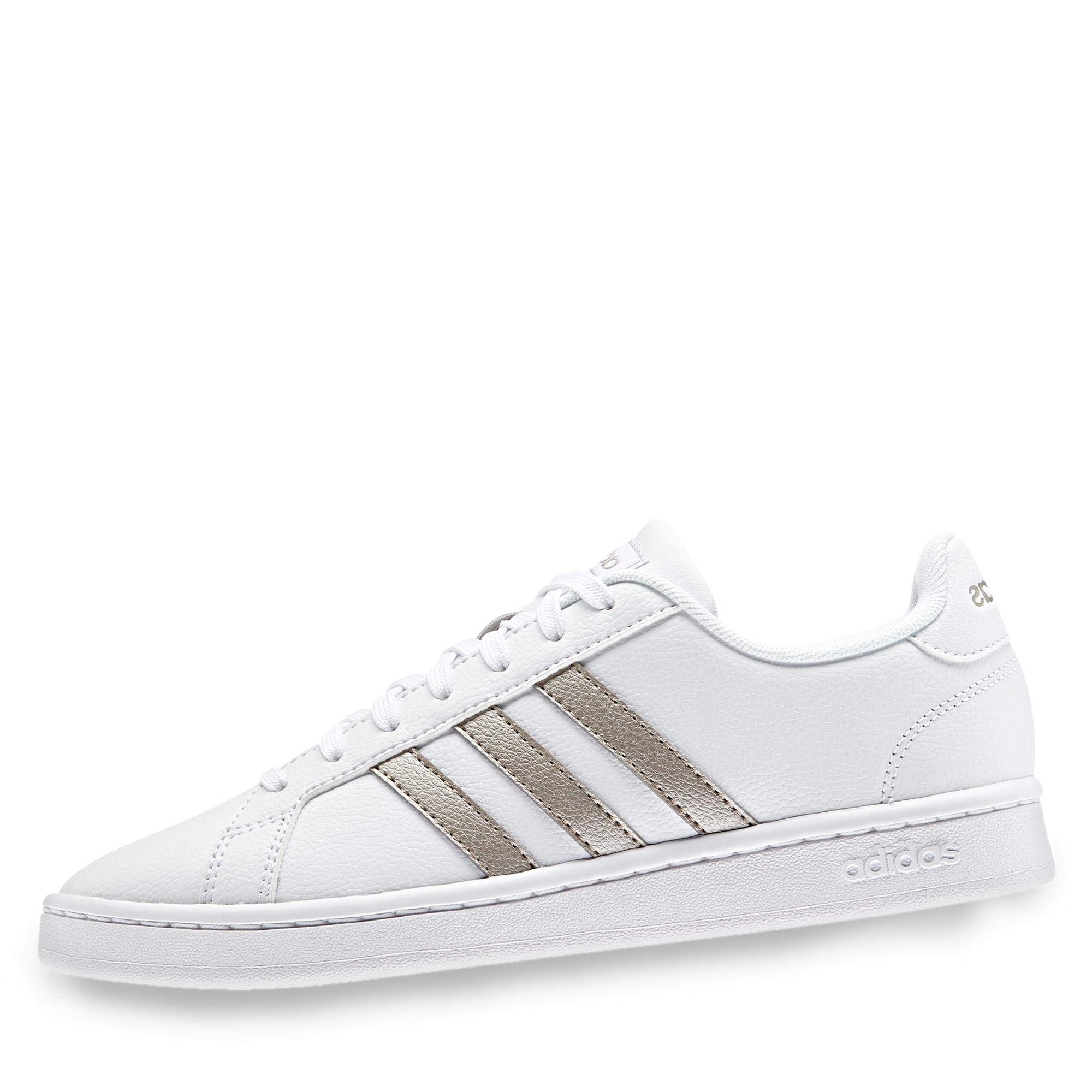 adidas Damen Grand Court Sneaker, Cloud White Platin Metallic Cloud White, 36 EU