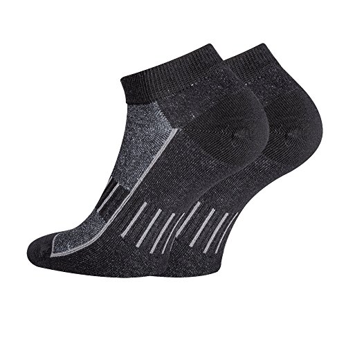 TippTexx24 6 oder 12 Paar Sport-Sneakersocken(43/46-12 Paar, Black)