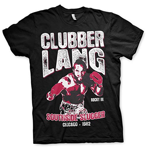 Rocky Offizielles Lizenzprodukt Clubber Lang Herren T-Shirt (Schwarz), XX-Large