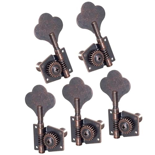 Strings Tuning Pegs Mechaniken Für Gitarre 5er-Pack Metal Guitar Vintage Open Tuning Key Nail Machine Head Mechaniken 2L3R (Color : Red bronze)