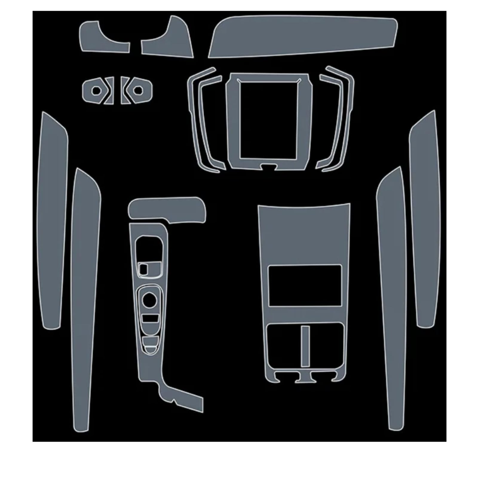 Tpu Transparente Folie Für Volvo Für S90 T4 T5 B5 Autoinnenaufkleber Center Control Gear Navigation Armaturenbrett Tür Fenster Panel (Für S90 B5 2021 Set)