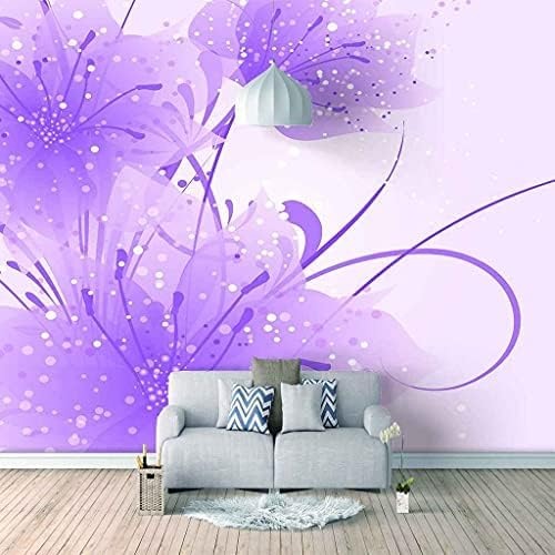 Lila Blumenmalerei 3D Tapeten Wanddekoration Fototapete Sofas Wohnzimmer Wandbild Schlafzimmer-430cm×300cm