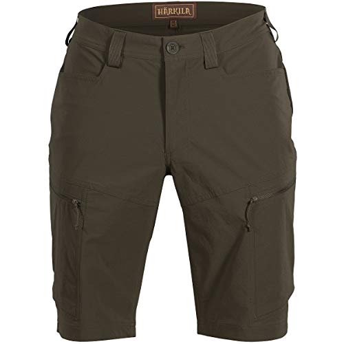 Härkila Kurze Jagdhose Trail Grün Herren - Hose kurz mit Insektenschutz für die Jagd - Robuste Jagdshorts Willow Green, Größe:50