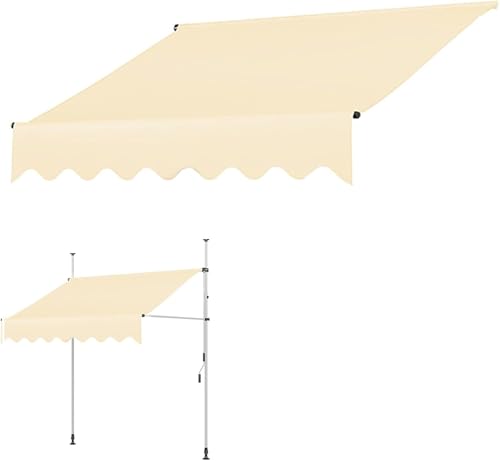 Markisenstoff-Ersatz, Ersatz-Markisenstoff, langlebiges und wasserdichtes Sonnenschutz-Überdachungstuch für den Außenbereich, Bianco, 2 m