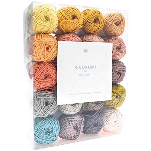 Rico Design Creative Ricorumi dk Set limited 20 Farben 25g - Häkelgarn / Baumwollgarn - Wolle / Garn zum Stricken und Basteln - DIY