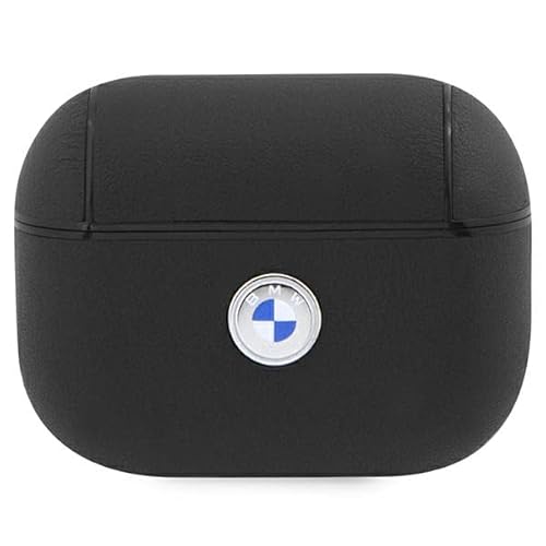 BMW BMAP2SSLBK Hülle für AirPods Pro 2 Schwarz Geniune Leather Silver Logo