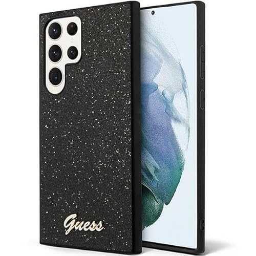 CG Mobile Guess GUHCS24LHGGSHK Hülle für S24 Ultra S928 Schwarz hardcase Glitter Script