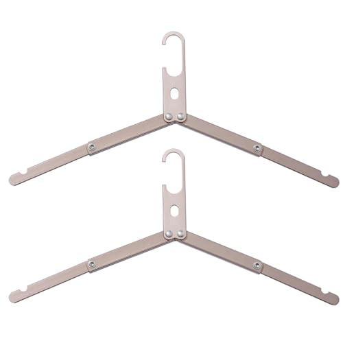 Zkydhbd 2Pcs Praktische Kleiderbügel Falten Aluminium Legierung Kleiderbügel Outdoor Camping Mantel Trocknen Rack Platzsparende Reise Kleiderbügel