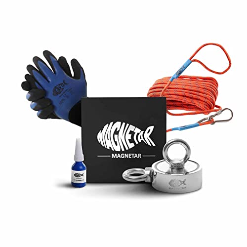 Magnetar - Vismagneet Set - 800kg Magneet - Pakket inclusief Touw/Handschoenen/Borglijm - Perfecte Kit voor Magneetvissen…