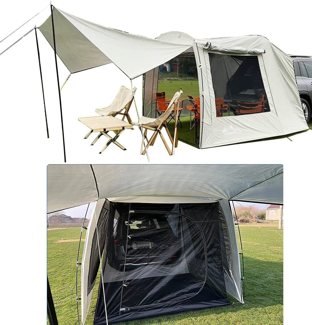 Auto Vorzelt Camping, Vielseitiges Autozelt, SUV-Heckklappenbefestigungszelt, Regenfliegen-Bildschirmraum for Camping(with RainflyScreen Room)