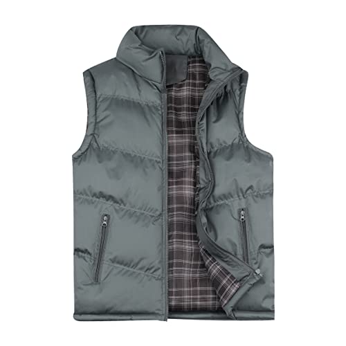 YOUTHUP Herren Steppweste Winterweste Gilet Jacke Outdoor Grau L